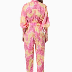 Sienna Puff Sleeve High Neck Top Printed Jumpsuit
