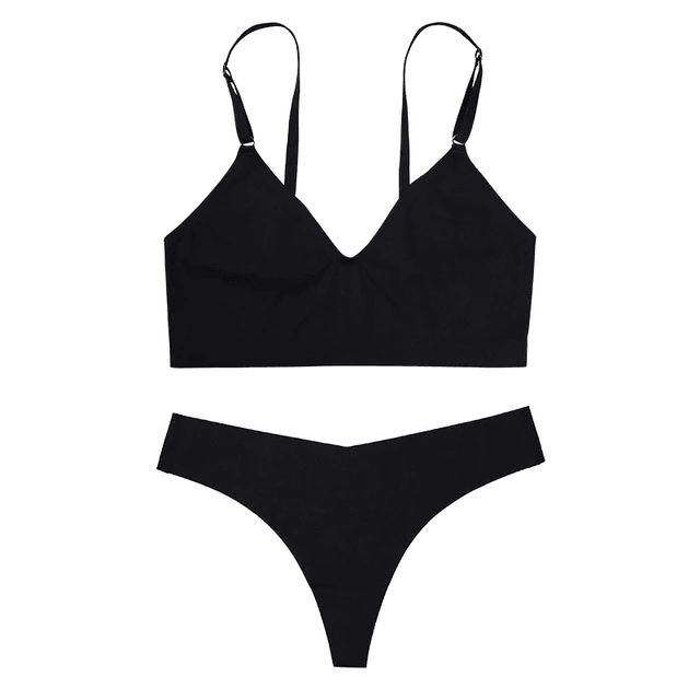 Lara Seamless Bra & Low Waist Sexy Thong Lingerie Set