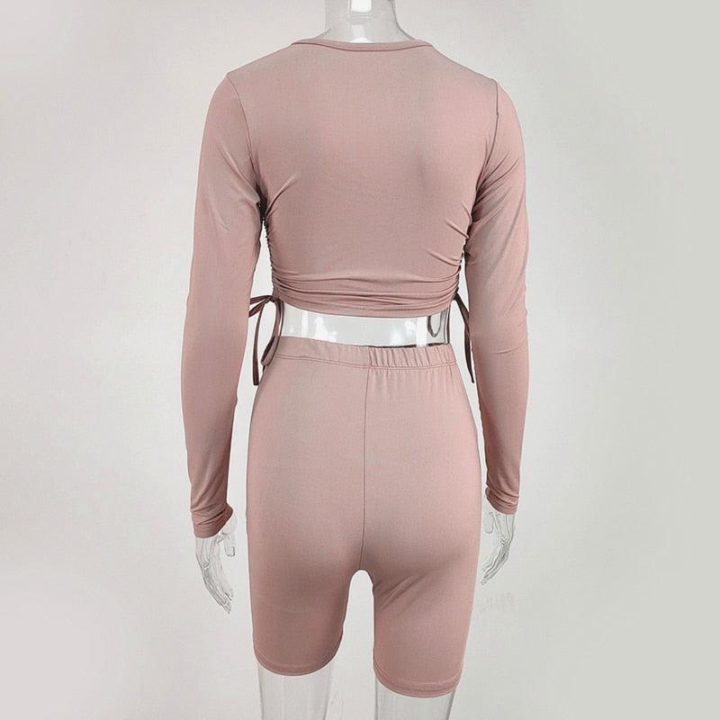 Nettie Crop Top & Cycling Short Sports Set