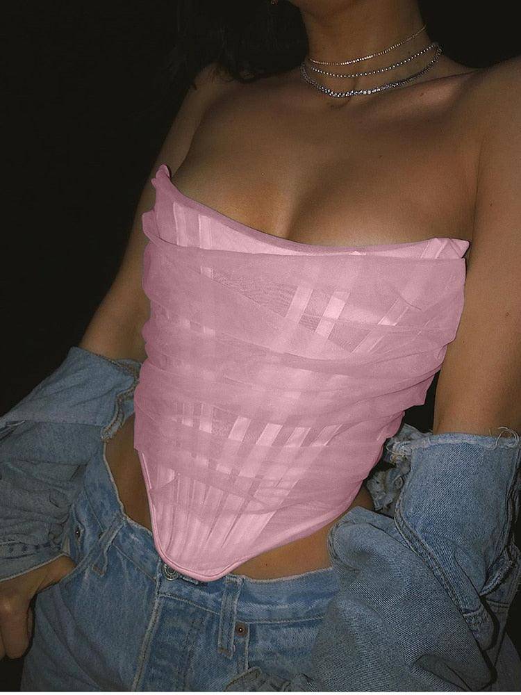 Leticia Sheer Strapless Corset Top