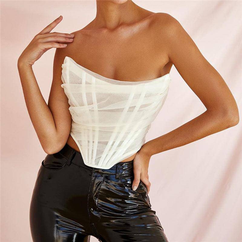 Leticia Sheer Strapless Corset Top