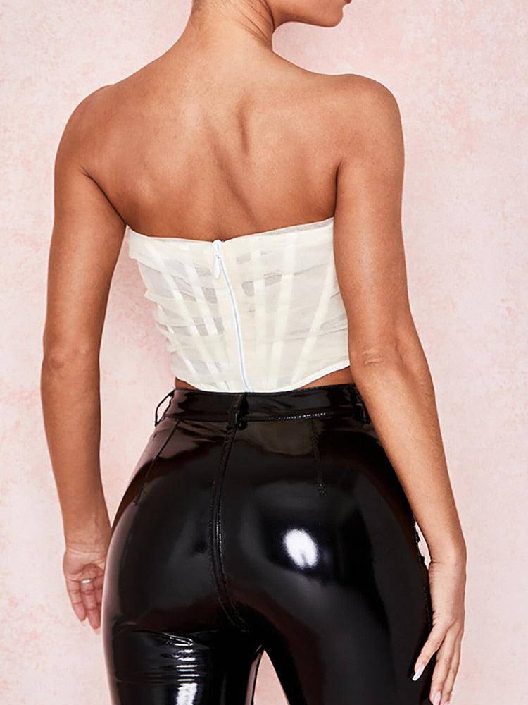 Leticia Sheer Strapless Corset Top