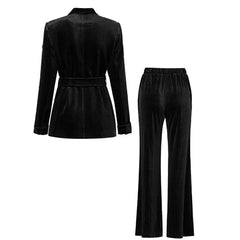 Sheena Long Sleeve Velvet Embellished Top & Pants Set