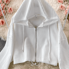 Savanna Crop Top with Ribbed Hooded Sweater & High Waist Pants Set
