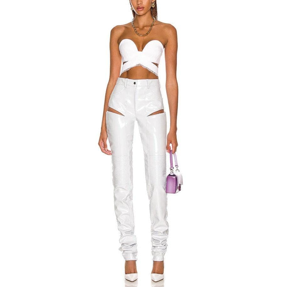 Amelia Strapless Crop Top & Cut Out Pants Set