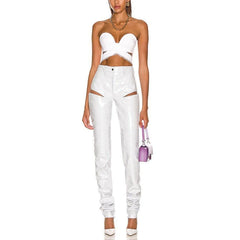 Amelia Strapless Crop Top & Cut Out Pants Set