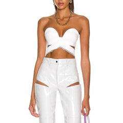 Amelia Strapless Crop Top & Cut Out Pants Set