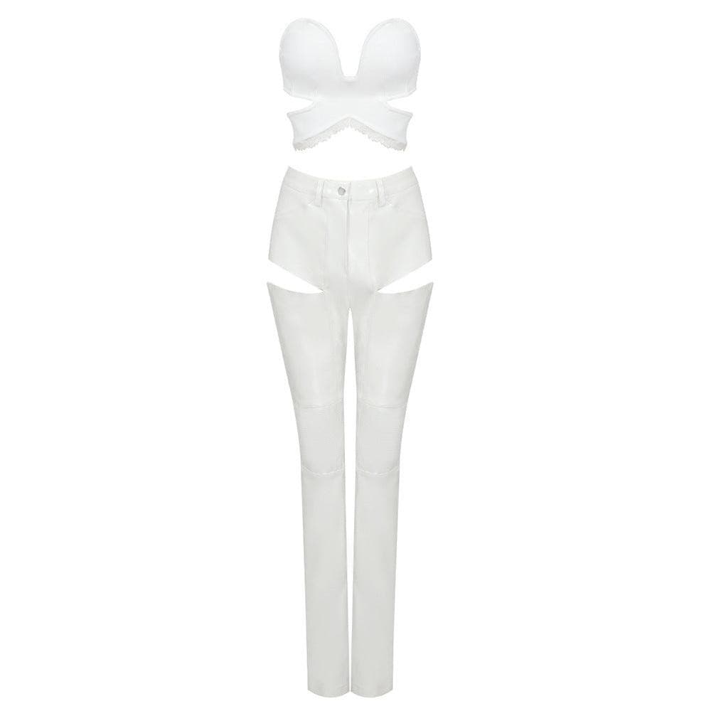 Amelia Strapless Crop Top & Cut Out Pants Set