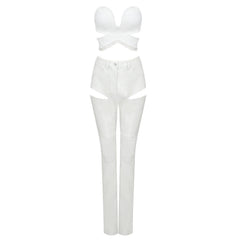 Amelia Strapless Crop Top & Cut Out Pants Set