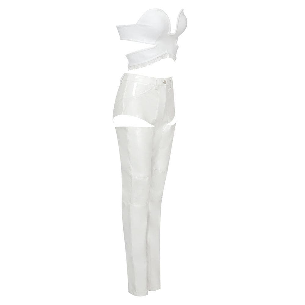 Amelia Strapless Crop Top & Cut Out Pants Set