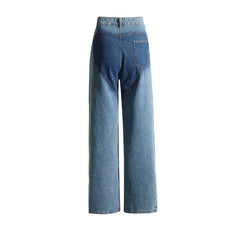 Flora Criss Cross Straight Flare Denim Pants