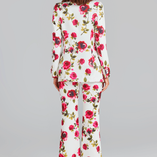 Louiza Long Sleeve Floral Top And Floral Flared Pants Set