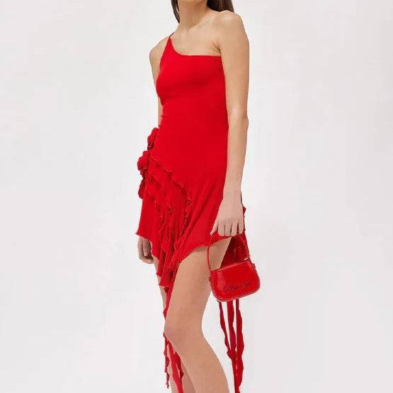 Josie Ruffled One-Shoulder Mini Dress