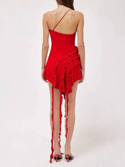 Josie Ruffled One-Shoulder Mini Dress