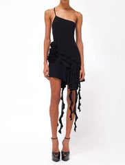 Josie Ruffled One-Shoulder Mini Dress