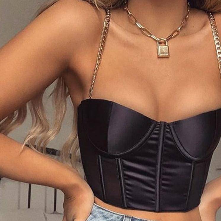 Eliza Chain Strap Underwire Crop Top