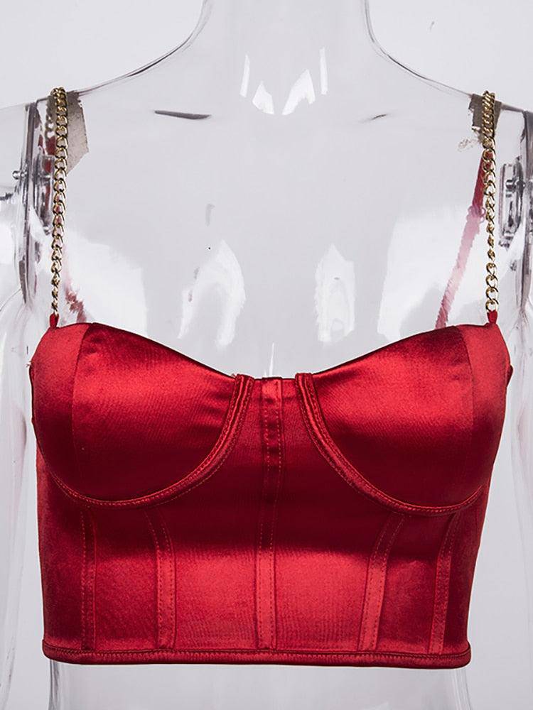 Eliza Chain Strap Underwire Crop Top