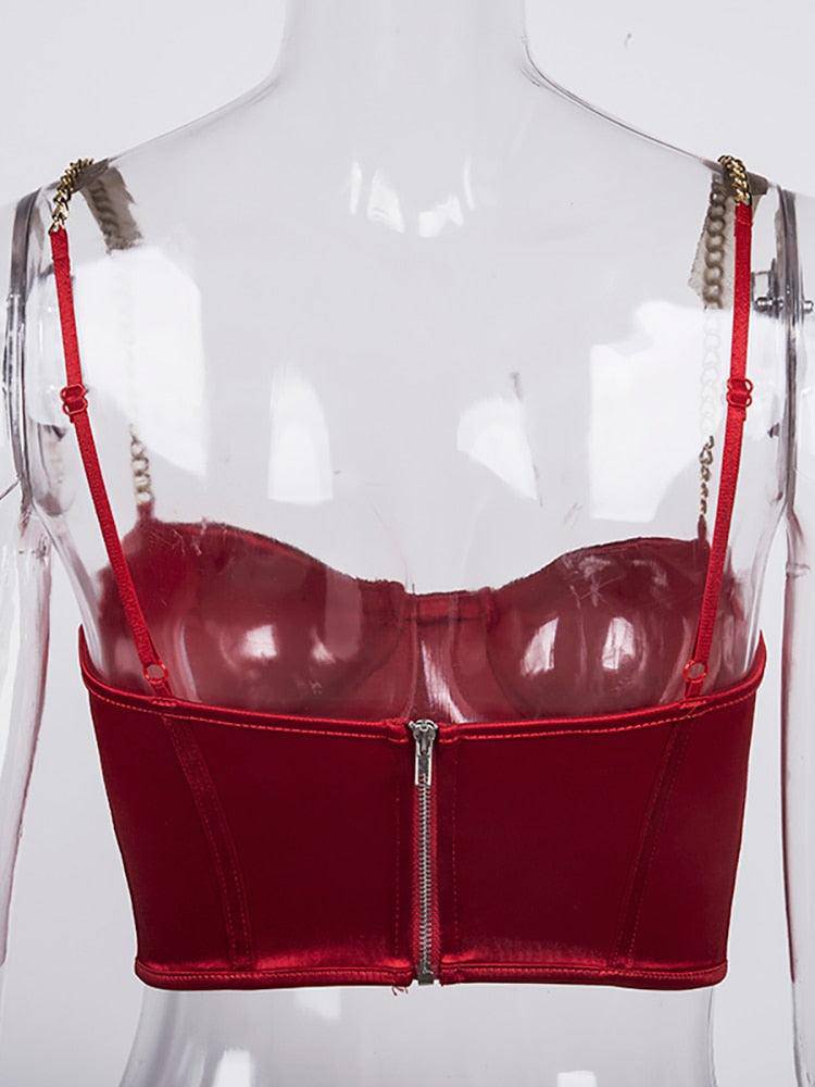 Eliza Chain Strap Underwire Crop Top