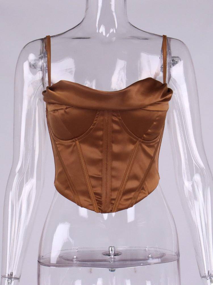 Mitchell Spaghetti Strap Drape Underwire Cami Top