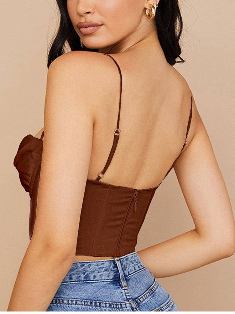 Mitchell Spaghetti Strap Drape Underwire Cami Top