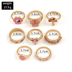 Aurora 8-pieces Assorted Christmas Rings Set