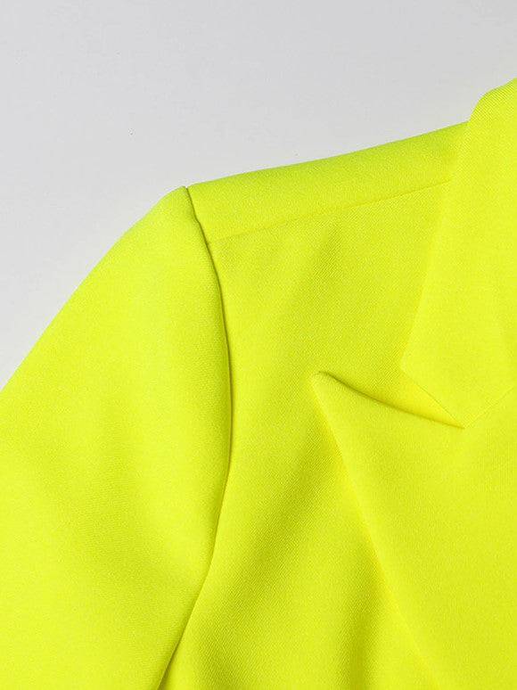 Abby Double-breasted Blazer - Neon