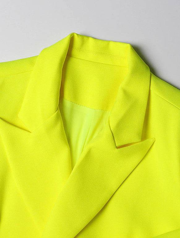 Abby Double-breasted Blazer - Neon