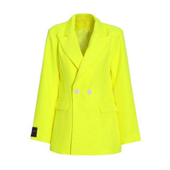 Abby Double-breasted Blazer - Neon