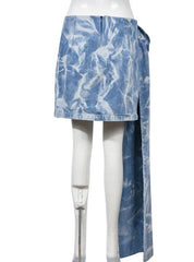 Alondra Patchwork Flower Denim Skirt