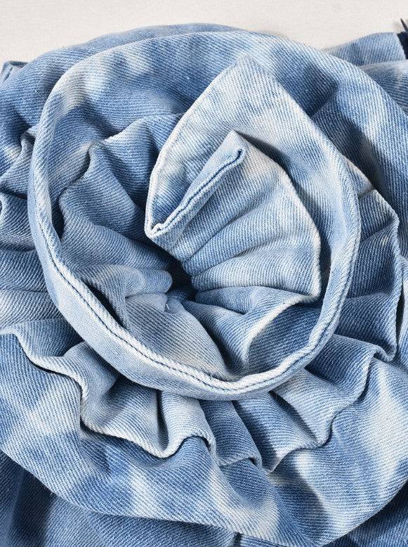 Alondra Patchwork Flower Denim Skirt