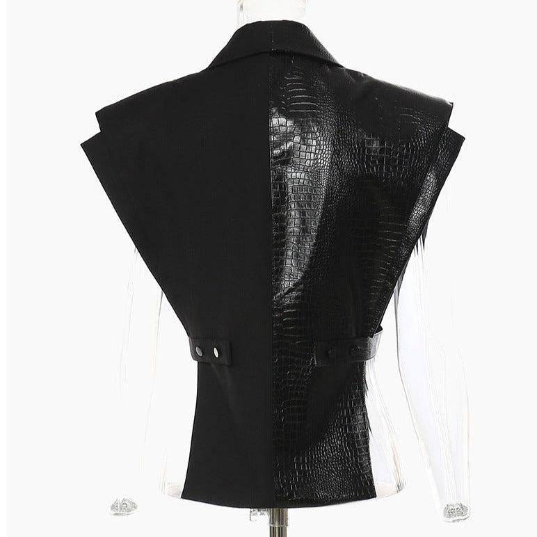Amirah Black PU Leather Vest