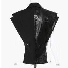 Amirah Black PU Leather Vest