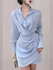 Angelina Ruched Asymmetrical Mini Dress
