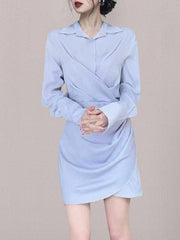 Angelina Ruched Asymmetrical Mini Dress