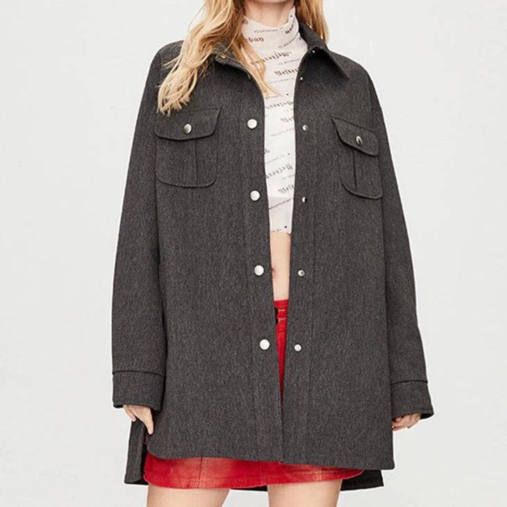 Marissa Snap Closure Wool Jacket