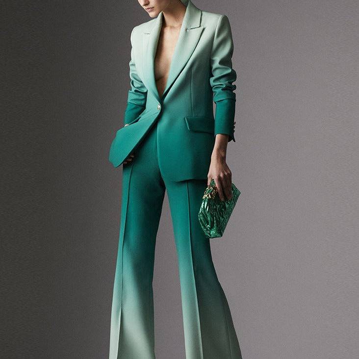 Christina Gradient Flare Trousers, Jacket Suit