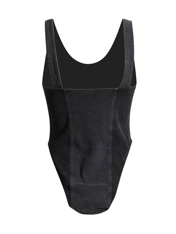 Elaine Round Neck Sleeveless Waist Pant Set