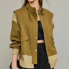 Elora  Patchwork Two-Tone Coats