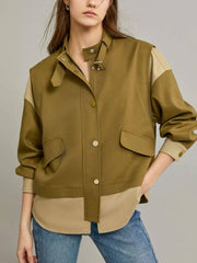 Elora  Patchwork Two-Tone Coats