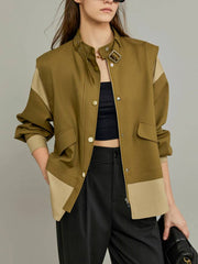 Elora  Patchwork Two-Tone Coats