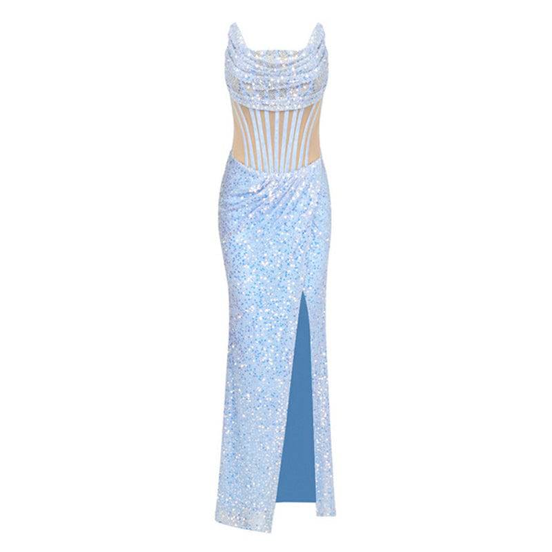 Elyse Rhinestone Corset Gown with Clear Crystal Detail