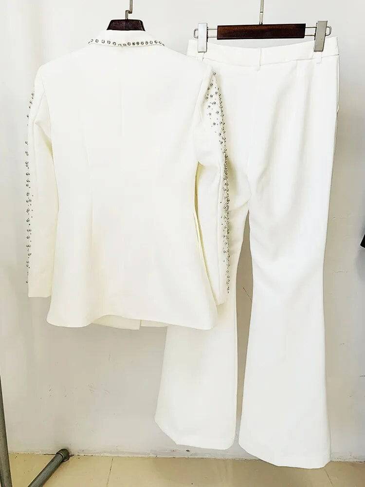 Emmaline Diamond Embellished Blazer and Pants Set