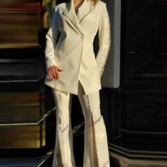 Emmaline Diamond Embellished Blazer and Pants Set