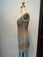 Frances Rhinestone Chain Party Dress