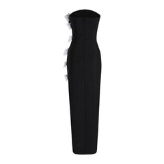 Greta Strapless Bow-detailed Wool and Silk-blend Crepe Gown