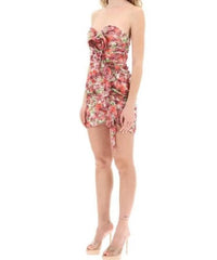 Kynlee Floral-Print Ruffled Silk Mini Dress