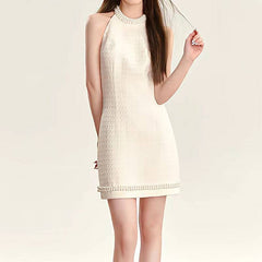 Mabel Pearl Collar Tweed Mini Dress
