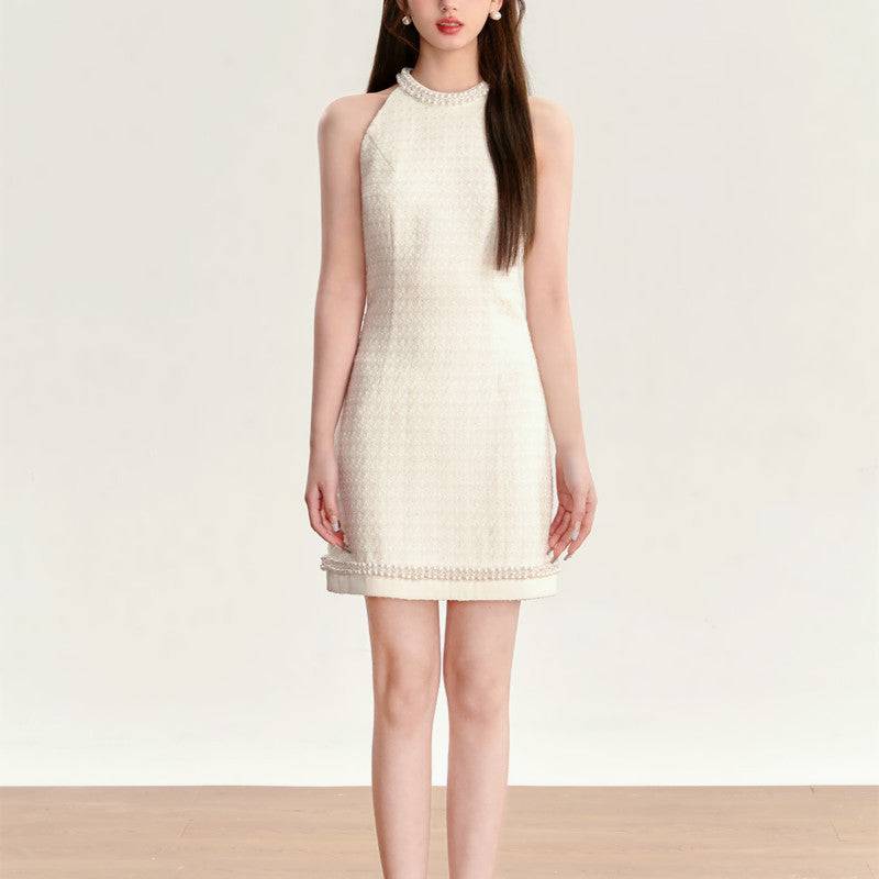 Mabel Pearl Collar Tweed Mini Dress