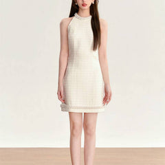 Mabel Pearl Collar Tweed Mini Dress