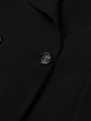 Margaret Black Double-Breasted Long Coat